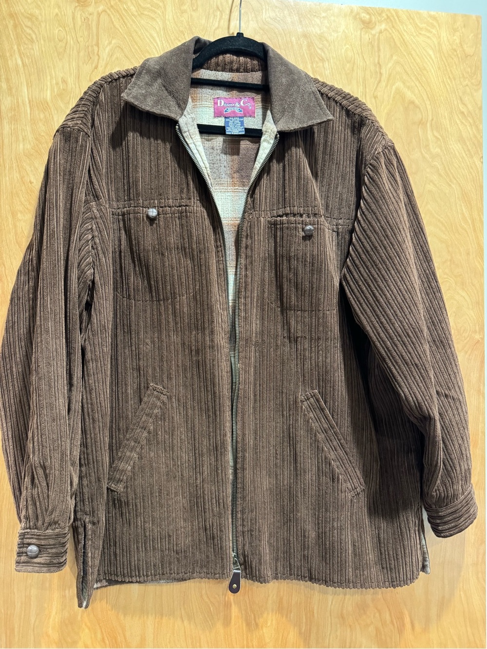 Denim&Co Brown Corduroy Zip Jacket